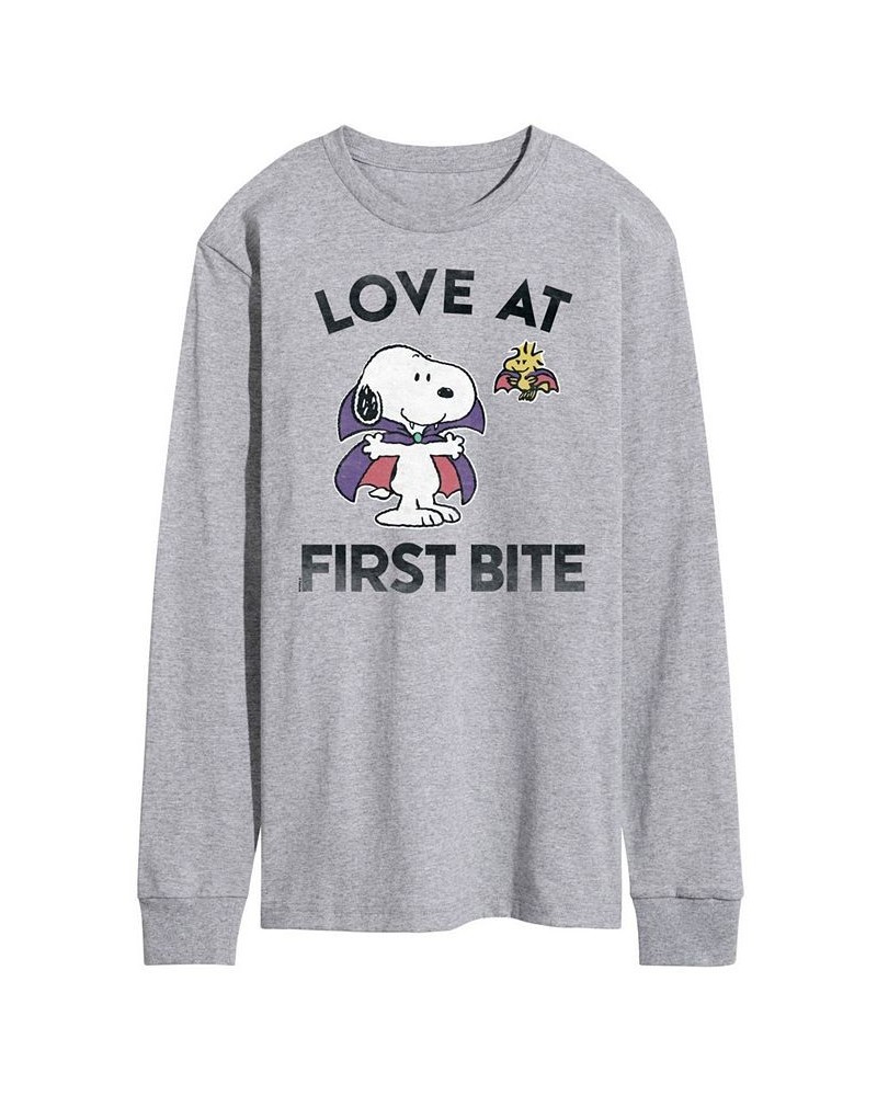 Men's Peanuts Love at First Bite T-shirt Gray $22.35 T-Shirts