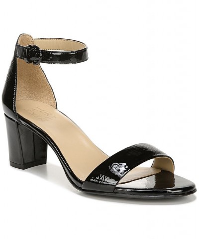 Vera Ankle Strap Sandals Black Patent Leather $35.99 Shoes