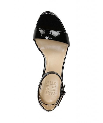 Vera Ankle Strap Sandals Black Patent Leather $35.99 Shoes