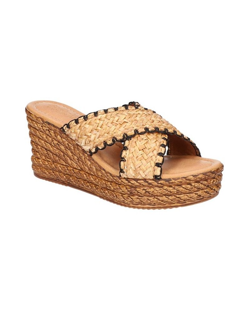 Women's Geo-Italy Wedge Sandals Tan/Beige $49.50 Shoes