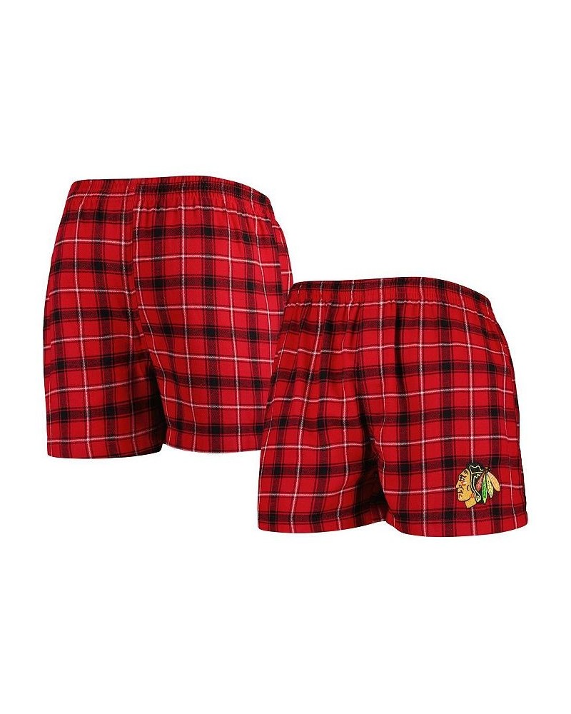 Men's Red, Black Chicago Blackhawks Ledger Flannel Boxers $16.45 Underwear