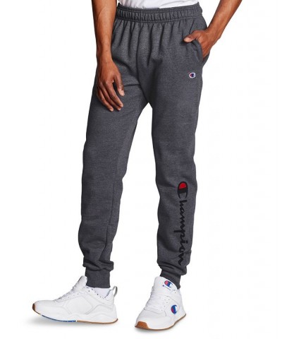Men's Big & Tall Powerblend Standard-Fit Logo-Print Fleece Joggers Granite Heather $26.13 Pants