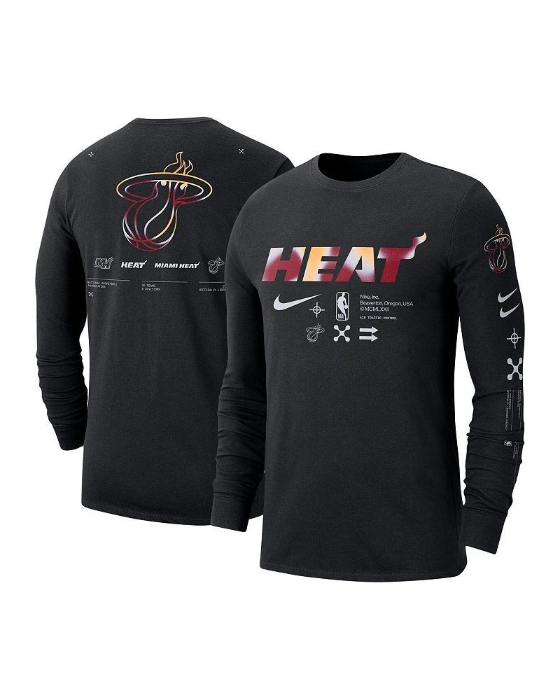 Men's Black Miami Heat Essential Air Traffic Control Long Sleeve T-shirt $20.90 T-Shirts