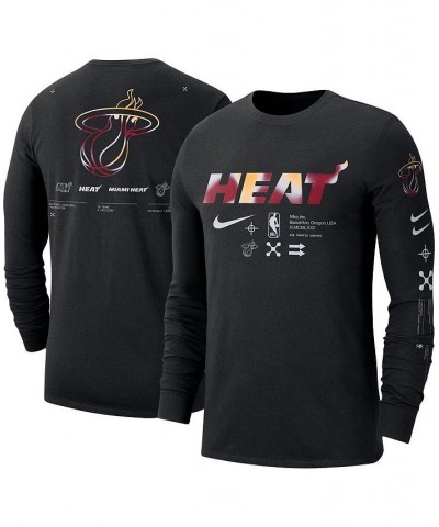 Men's Black Miami Heat Essential Air Traffic Control Long Sleeve T-shirt $20.90 T-Shirts