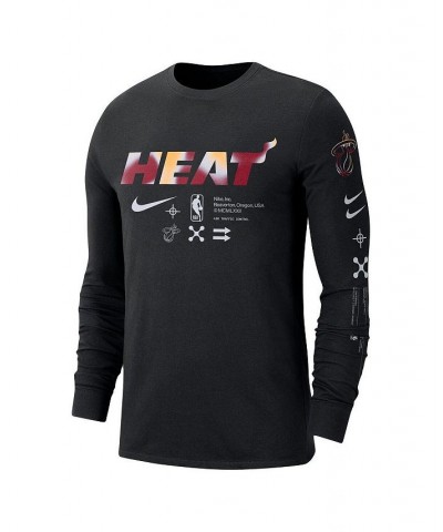 Men's Black Miami Heat Essential Air Traffic Control Long Sleeve T-shirt $20.90 T-Shirts