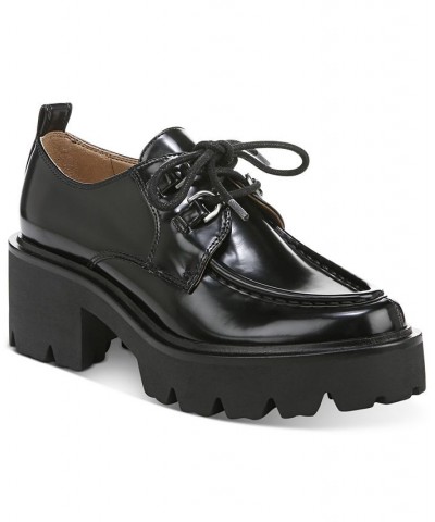 Monna Platform Lug-Sole Loafer Flats Black $70.20 Shoes