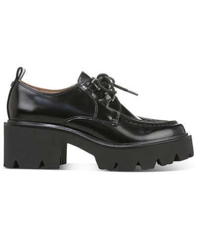 Monna Platform Lug-Sole Loafer Flats Black $70.20 Shoes