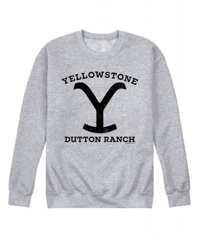 Men's Yellowstone Dutton Ranch Fleece Sweatshirt Gray $25.85 Sweatshirt