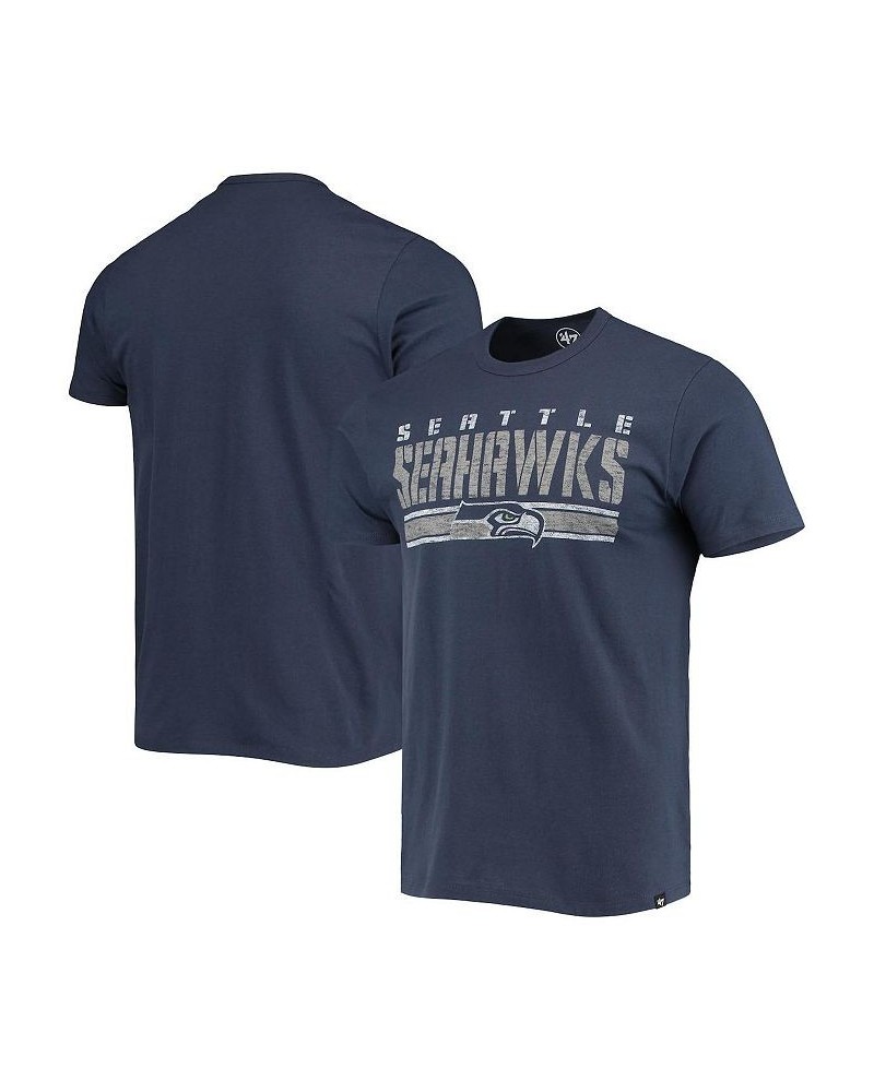 Men's College Navy Seattle Seahawks Team Stripe T-shirt $19.37 T-Shirts