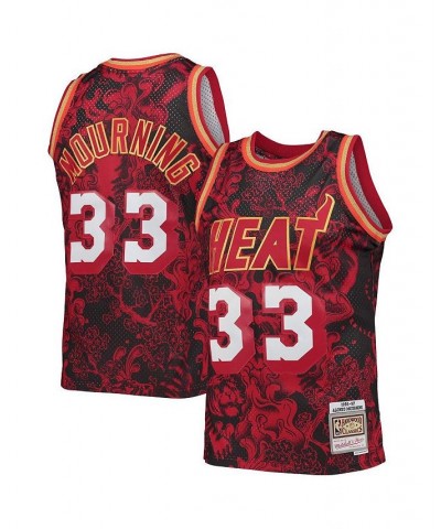 Men's Alonzo Mourning Red Miami Heat Hardwood Classics 1996-97 Lunar New Year Swingman Jersey $45.22 Jersey