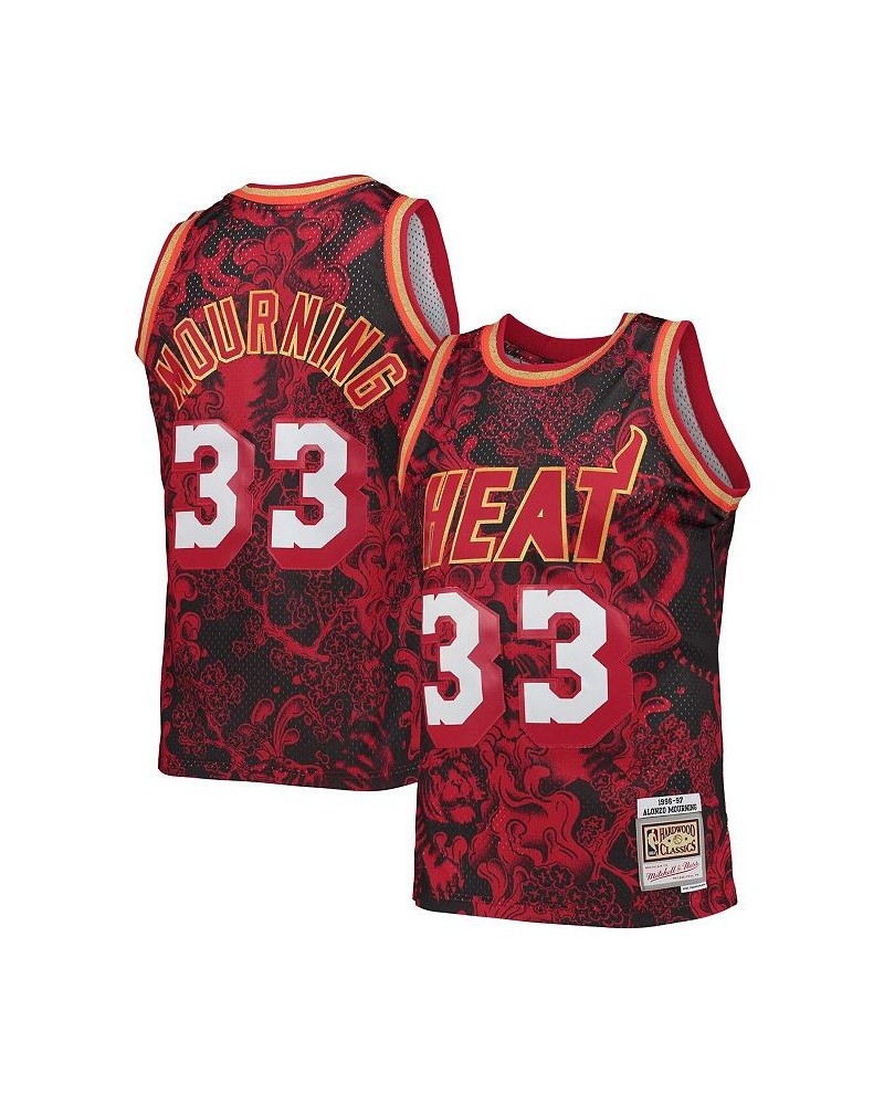 Men's Alonzo Mourning Red Miami Heat Hardwood Classics 1996-97 Lunar New Year Swingman Jersey $45.22 Jersey