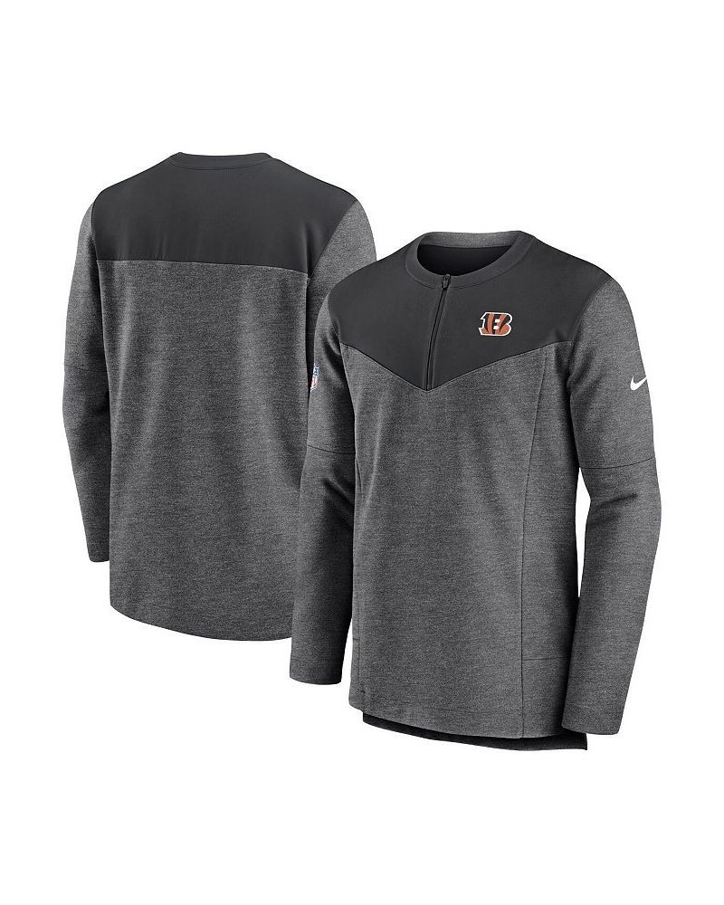 Men's Charcoal Cincinnati Bengals Sideline Lockup Performance Quarter-zip Jacket $41.80 Jackets