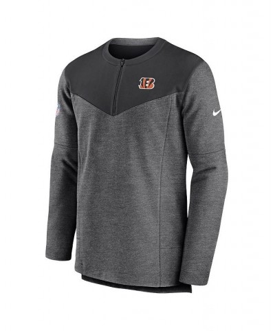 Men's Charcoal Cincinnati Bengals Sideline Lockup Performance Quarter-zip Jacket $41.80 Jackets