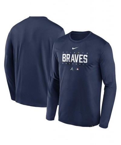 Men's Navy Atlanta Braves Authentic Collection Team Logo Legend Performance Long Sleeve T-shirt $31.34 T-Shirts