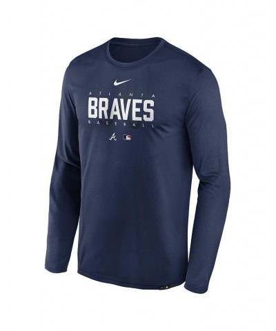 Men's Navy Atlanta Braves Authentic Collection Team Logo Legend Performance Long Sleeve T-shirt $31.34 T-Shirts