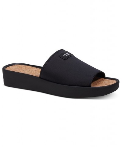 Women's Spree Slide Flat Sandals Black $60.04 Shoes