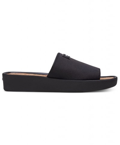 Women's Spree Slide Flat Sandals Black $60.04 Shoes