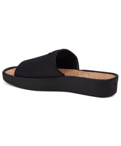 Women's Spree Slide Flat Sandals Black $60.04 Shoes