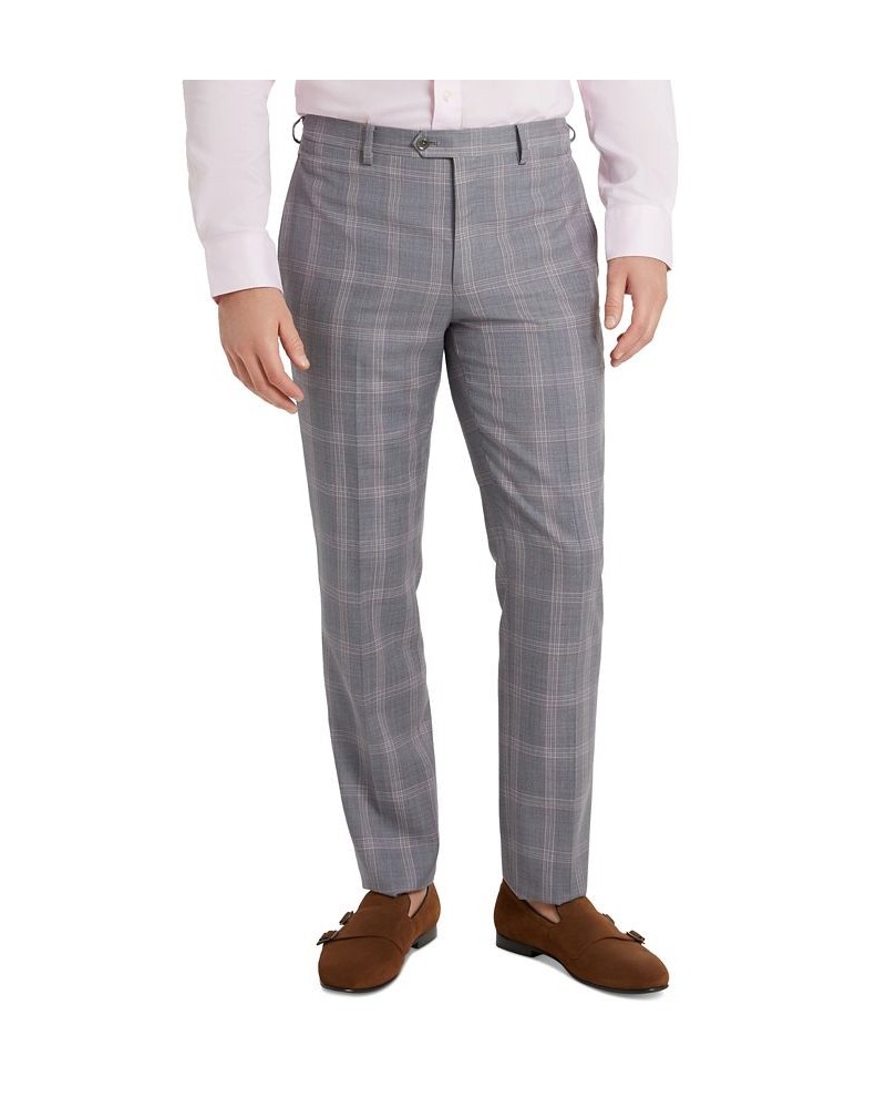 Men's Slim-Fit Plaid Wool Suit Pants Multi $57.35 Suits