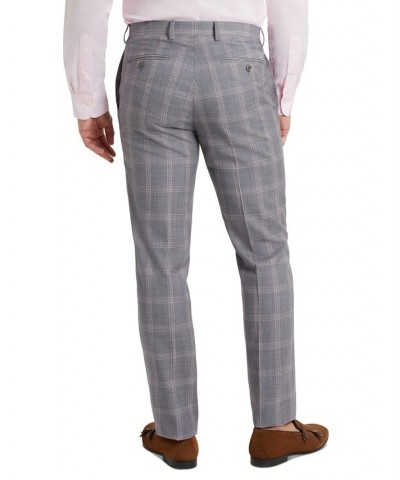 Men's Slim-Fit Plaid Wool Suit Pants Multi $57.35 Suits