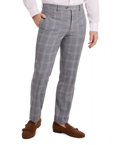 Men's Slim-Fit Plaid Wool Suit Pants Multi $57.35 Suits