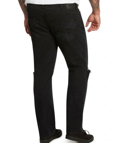 MVP Collections Men's Big & Tall Athletic-Fit Slit Knee Stretch Jeans Black $47.40 Jeans