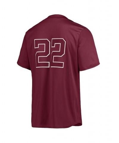 Men's 22 Maroon Mississippi State Bulldogs Button-Up Baseball Jersey $37.80 Jersey