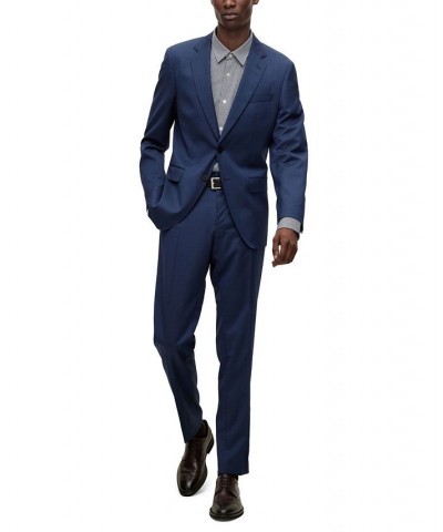 BOSS Men's Slim-Fit in Patterned Performance-Stretch Jersey Shirt Blue $47.89 Shirts