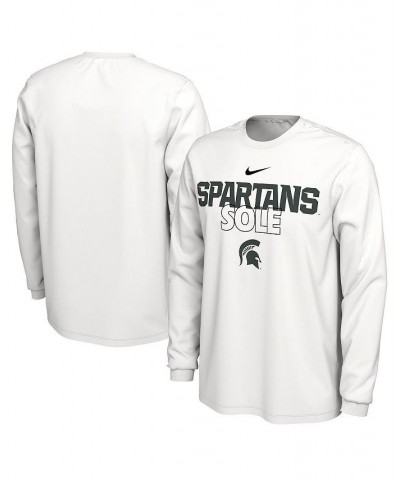 Men's White Michigan State Spartans On Court Long Sleeve T-shirt $23.50 T-Shirts