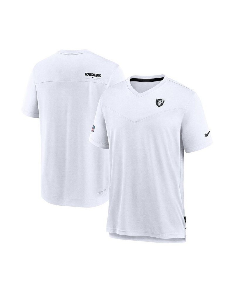 Men's Gray Las Vegas Raiders 2022 Sideline Coach Chevron Lock Up Performance V-Neck T-shirt $27.53 T-Shirts
