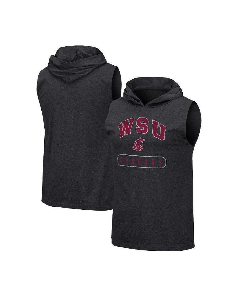 Men's Black Washington State Cougars Varsity Team Hoodie Tank Top $16.80 T-Shirts