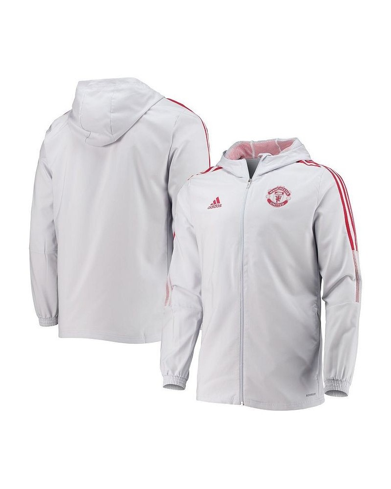 Men's Gray Manchester United Presentation AEROREADY Full-Zip Jacket $44.65 Jackets