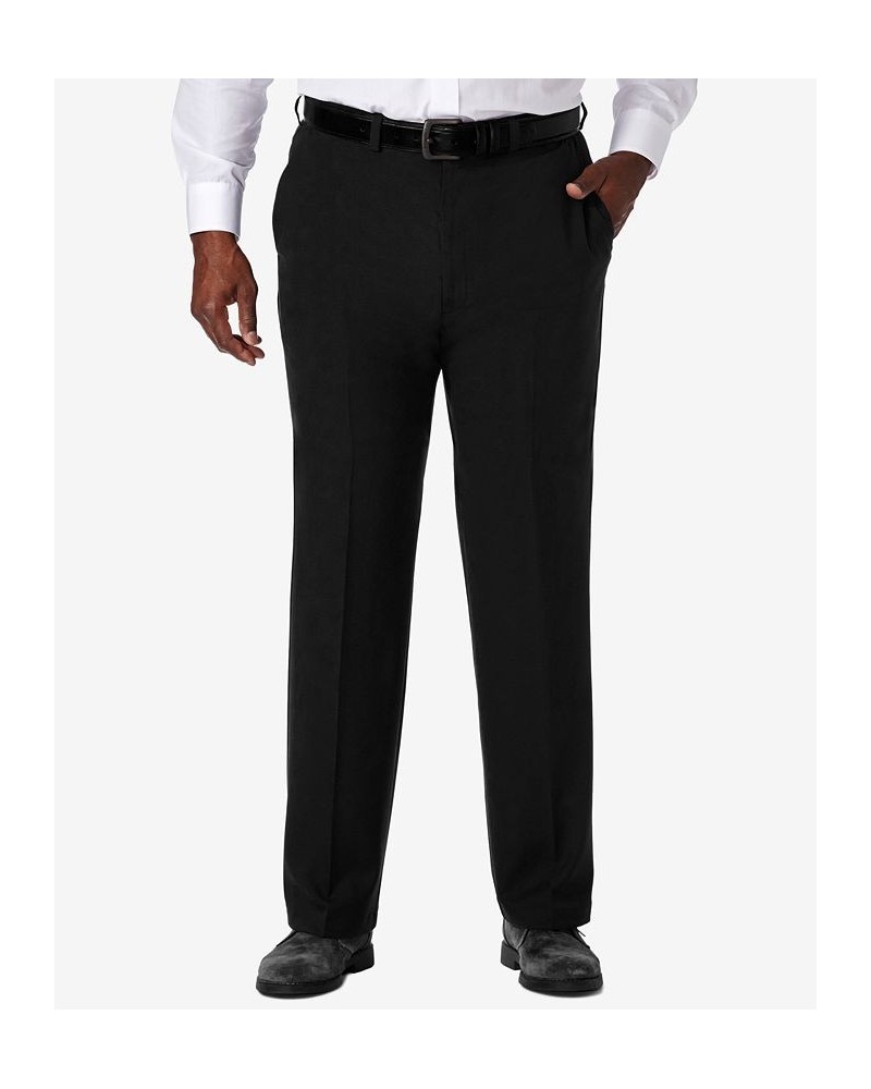 Men's Big & Tall Cool 18 PRO Classic-Fit Expandable Waist Flat Front Stretch Dress Pants Black $30.24 Pants