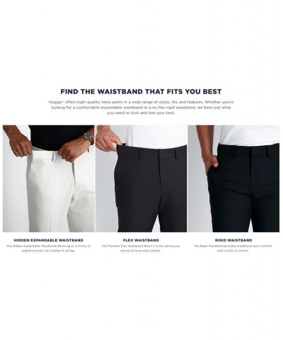 Men's Big & Tall Cool 18 PRO Classic-Fit Expandable Waist Flat Front Stretch Dress Pants Black $30.24 Pants