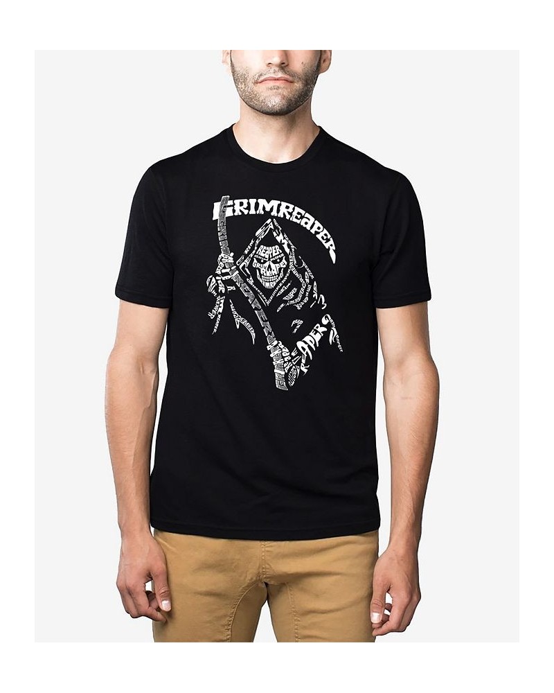 Men's Grim Reaper Premium Blend Word Art T-shirt Black $23.84 T-Shirts