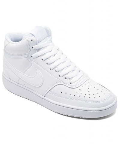 Women's Court Vision Mid Casual Sneakers White $44.10 Shoes