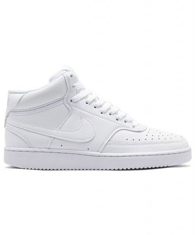 Women's Court Vision Mid Casual Sneakers White $44.10 Shoes