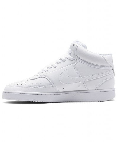 Women's Court Vision Mid Casual Sneakers White $44.10 Shoes