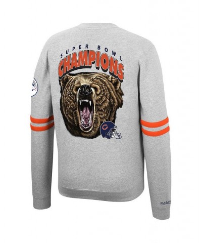 Men's Heathered Gray Chicago Bears Allover Print Fleece Pullover Sweatshirt $47.30 Sweatshirt