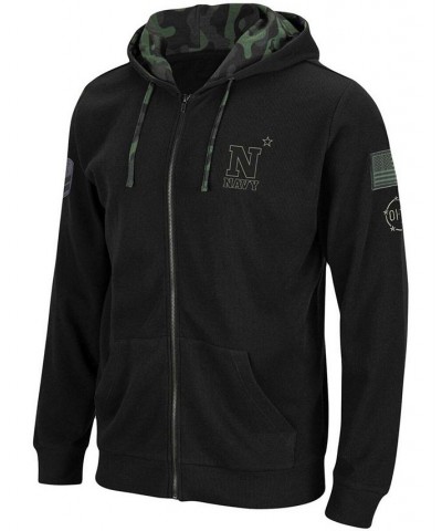 Men's Black Navy Midshipmen OHT Military-Inspired Appreciation Waffle Full-Zip Hoodie $24.20 Sweatshirt