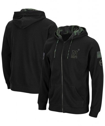 Men's Black Navy Midshipmen OHT Military-Inspired Appreciation Waffle Full-Zip Hoodie $24.20 Sweatshirt