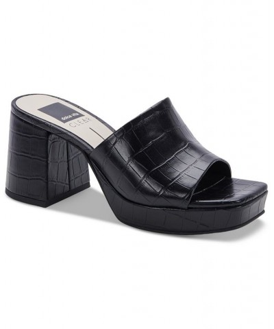 Women's Marsha Platform Slide Sandals Black $49.12 Shoes