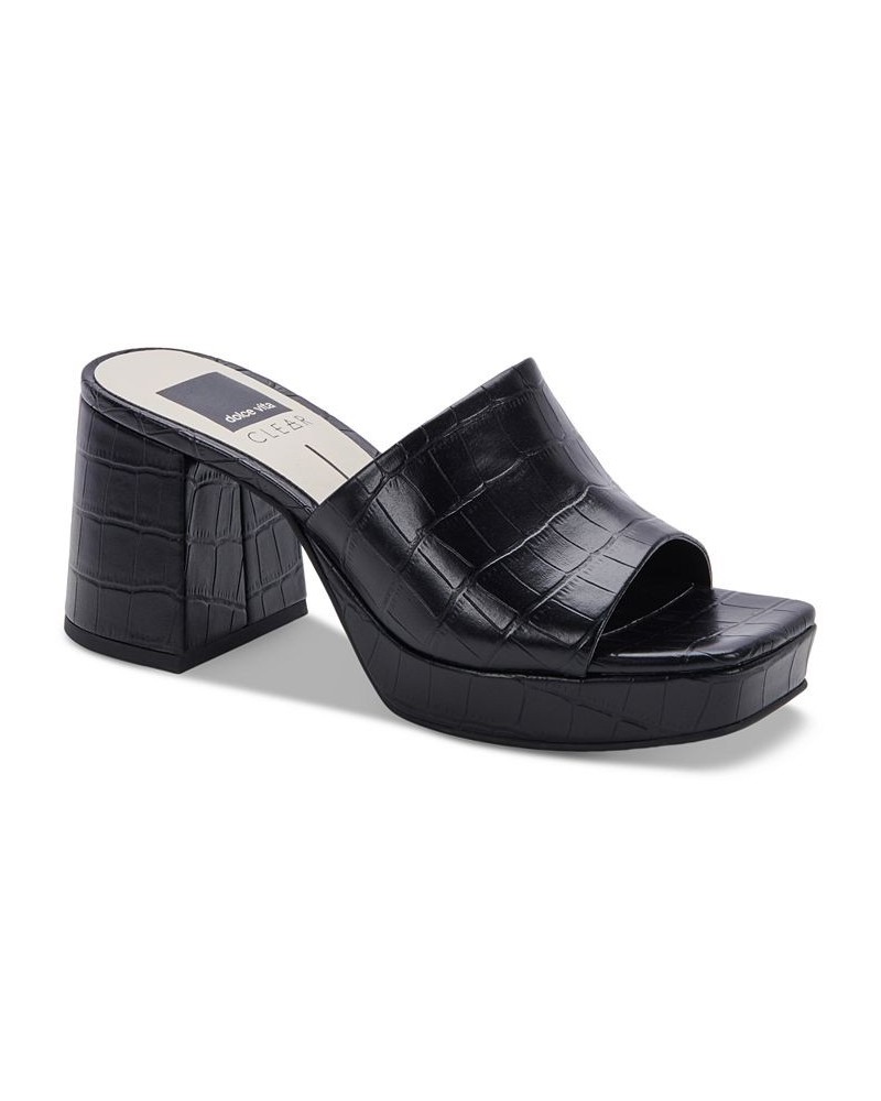 Women's Marsha Platform Slide Sandals Black $49.12 Shoes