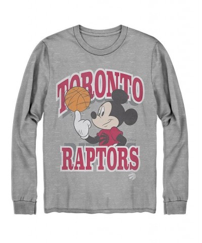 Men's Gray Toronto Raptors Disney Mickey Team Spirit Long Sleeve T-shirt $19.20 T-Shirts