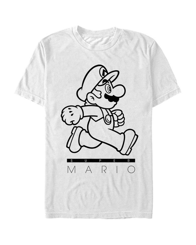 Nintendo Men's Super Mario On The Go Short Sleeve T-Shirt White $15.05 T-Shirts