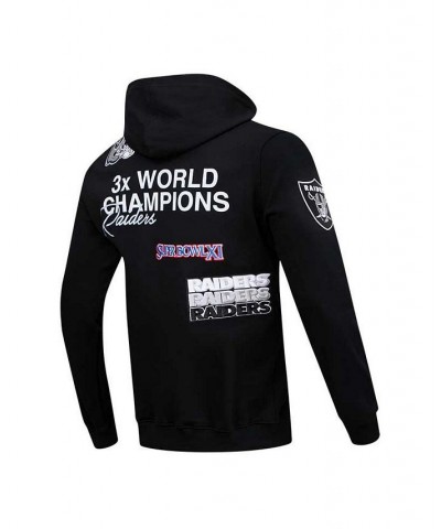 Men's Black Las Vegas Raiders 3x Super Bowl Champions Pullover Hoodie $52.99 Sweatshirt