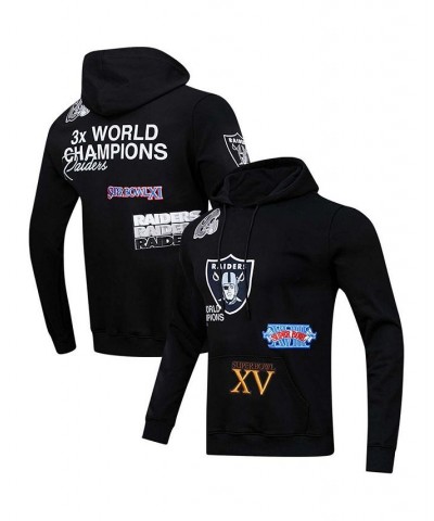 Men's Black Las Vegas Raiders 3x Super Bowl Champions Pullover Hoodie $52.99 Sweatshirt