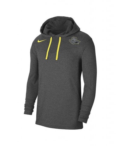 Men's Heathered Charcoal Oregon Ducks Off-Field Performance Long Sleeve Hoodie T-shirt $27.28 T-Shirts