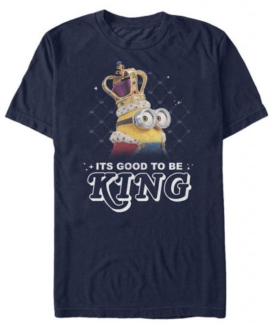 Minions Illumination Men's Despicable Me It's Good To Be King Short Sleeve T-Shirt Blue $14.70 T-Shirts