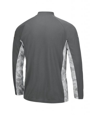 Men's Gray, Camo Clemson Tigers OHT Military-Inspired Appreciation Swoop Quarter-Zip Jacket $34.79 Sweatshirt